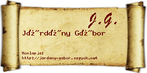 Járdány Gábor névjegykártya